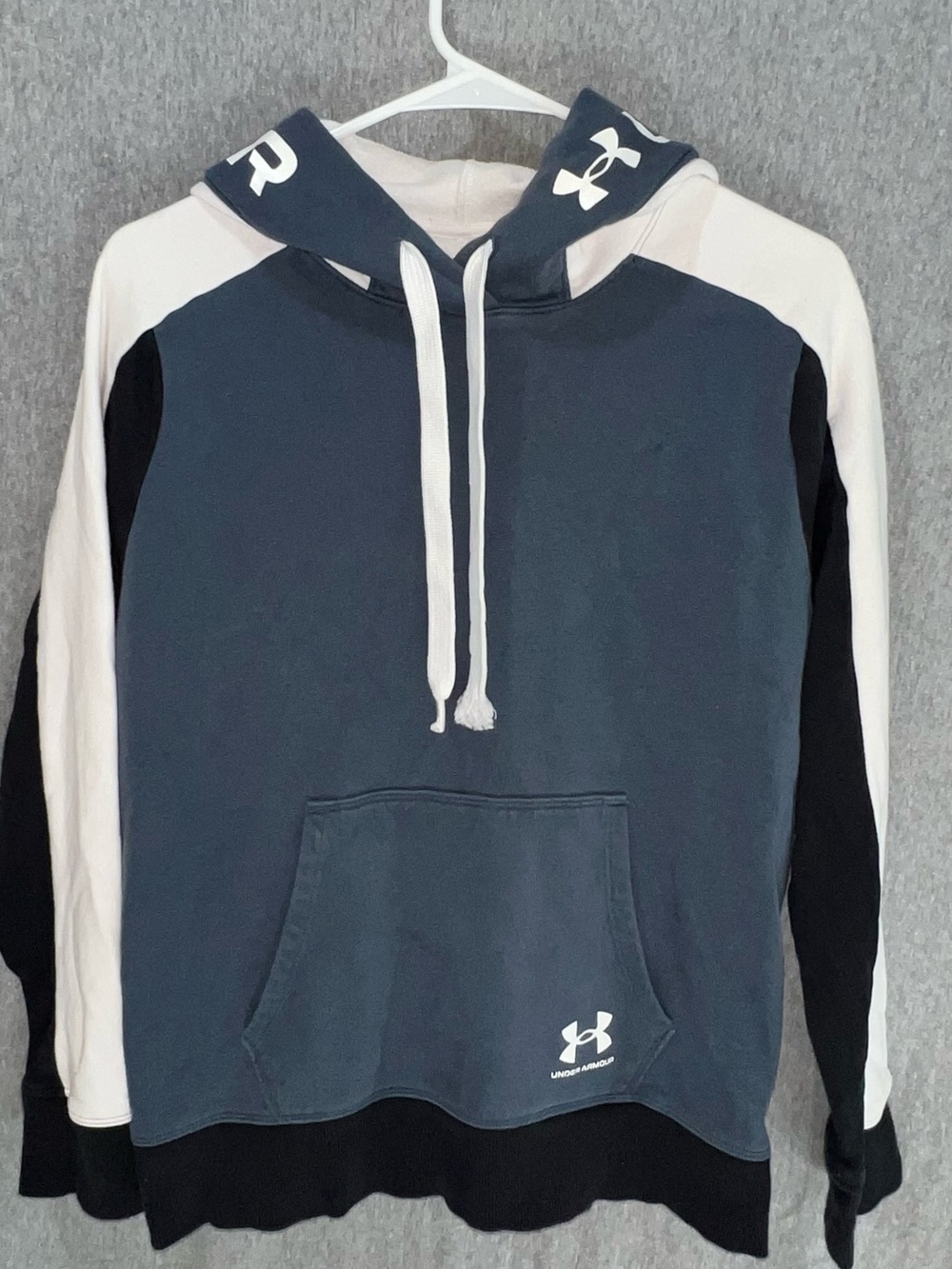 Under Armour Navy Blue, White & Black Pullover Hoodie